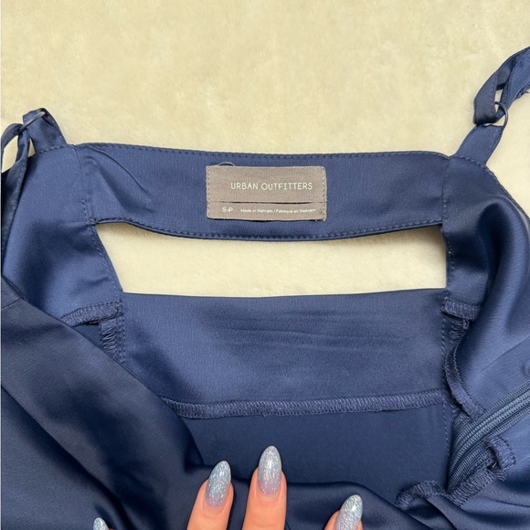 Urban Outfitters - Navy Silk Mini Dress - Picture 4 of 4